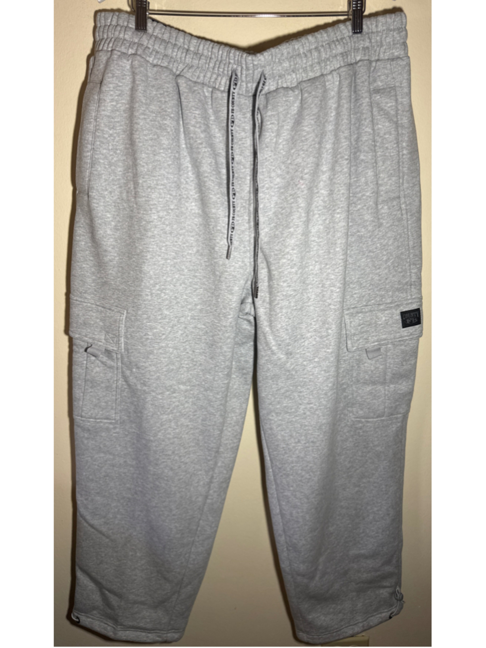 FB County Heavyweight Cargo Sweatpants XXL Grey oversized 29-30 inseam